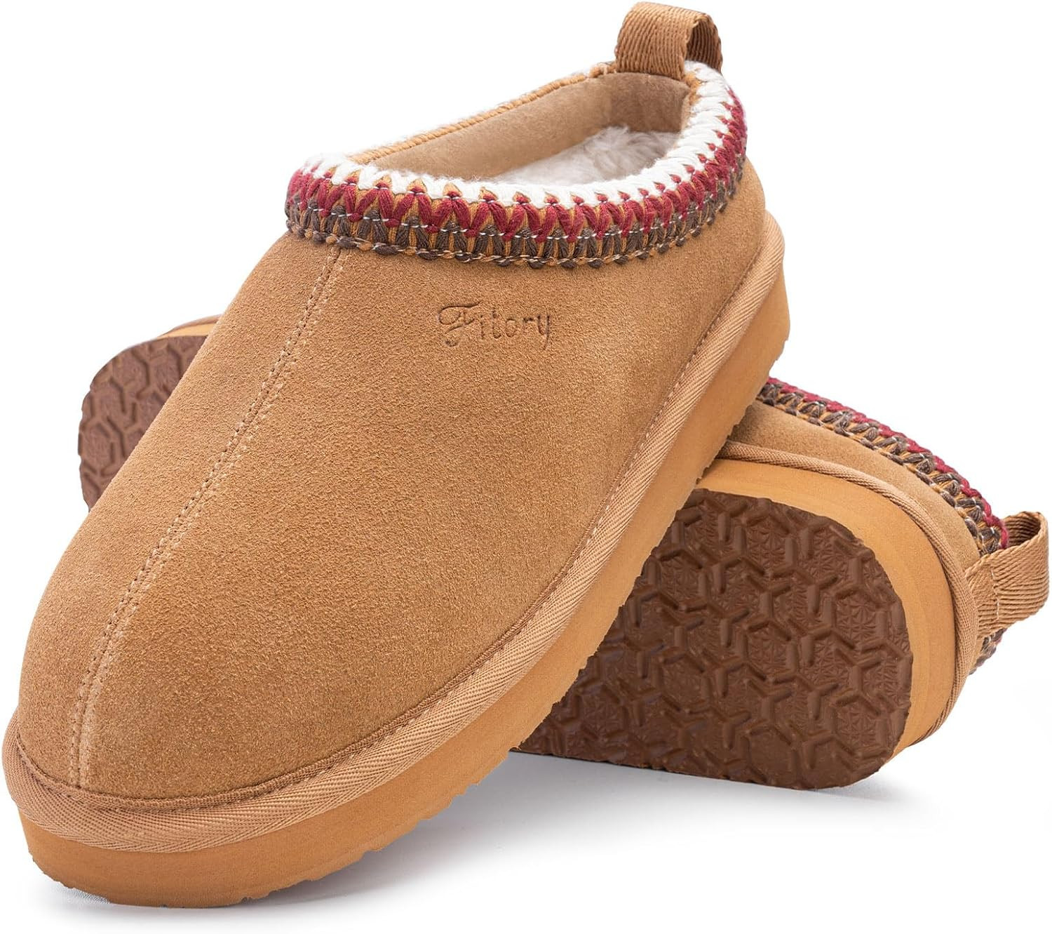 FITORY Women's Suede Slippers, Slip On Fur Mule Shoes Size 4-9 | Amazon (UK)