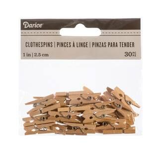 Darice® .25” x 1” Mini Decorative Natural Wood Clothespins, 30 Pack | Michaels Stores