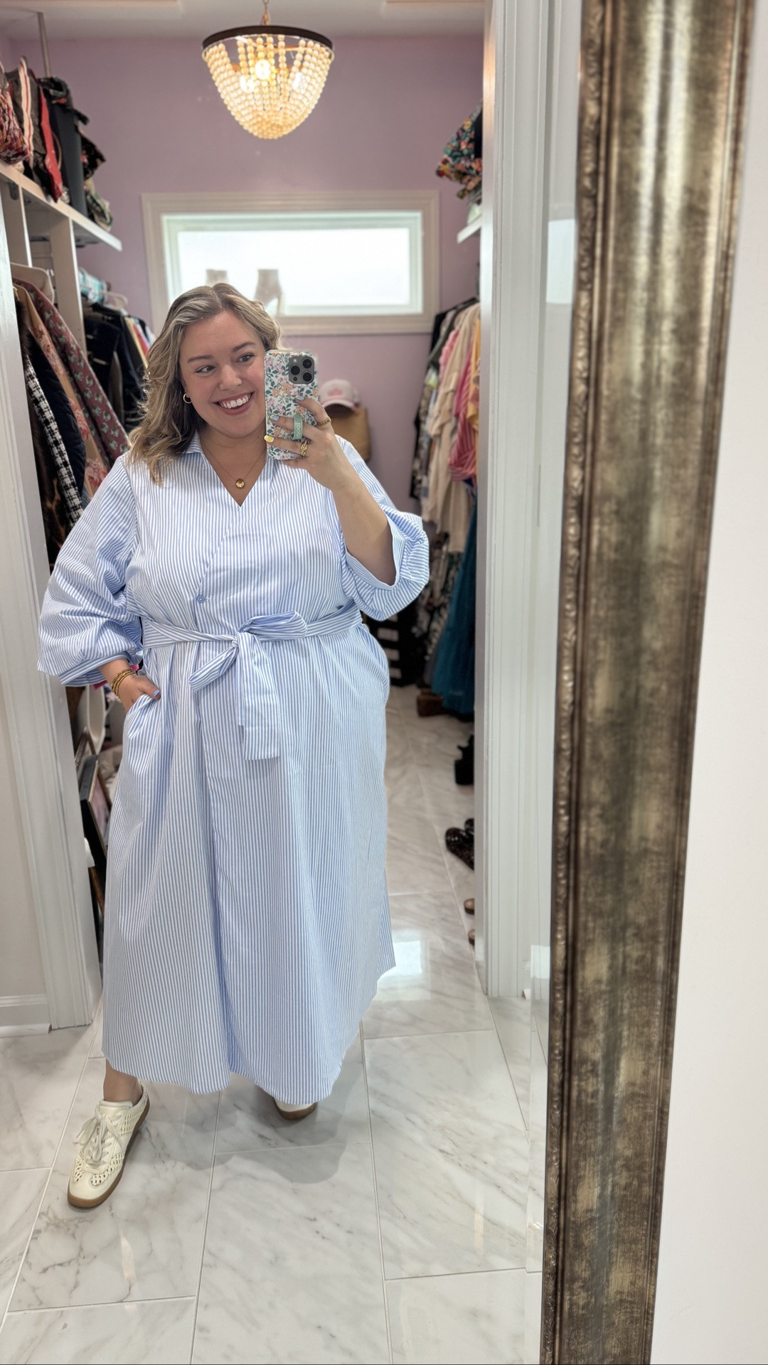 When I tell you I got four back to back compliments on this dress today 🥰🩵

It’s that’s good! I love the wrap style & blue and white stripes. I’m in the 20/22. Use code OLIVIAULLA to save 35%. 🫶🏼

#LTKgrwm #LTKSaleAlert #LTKPlusSize
