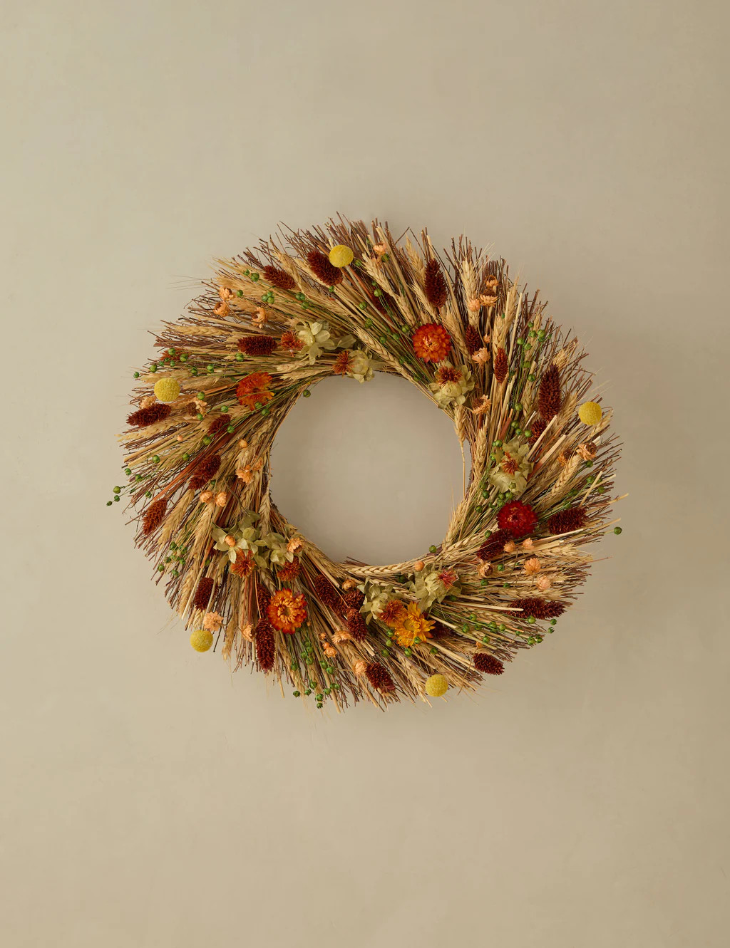 Preserved Autumn Blooms Wreath | Lulu and Georgia 