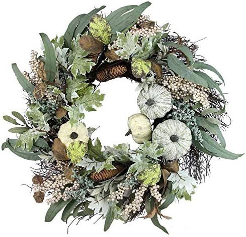Vita Domi 26" Pumpkin Leaf Fall Wreath with Floral Accents, Pinecones, and Berries Thanksgiving W... | Amazon (US)
