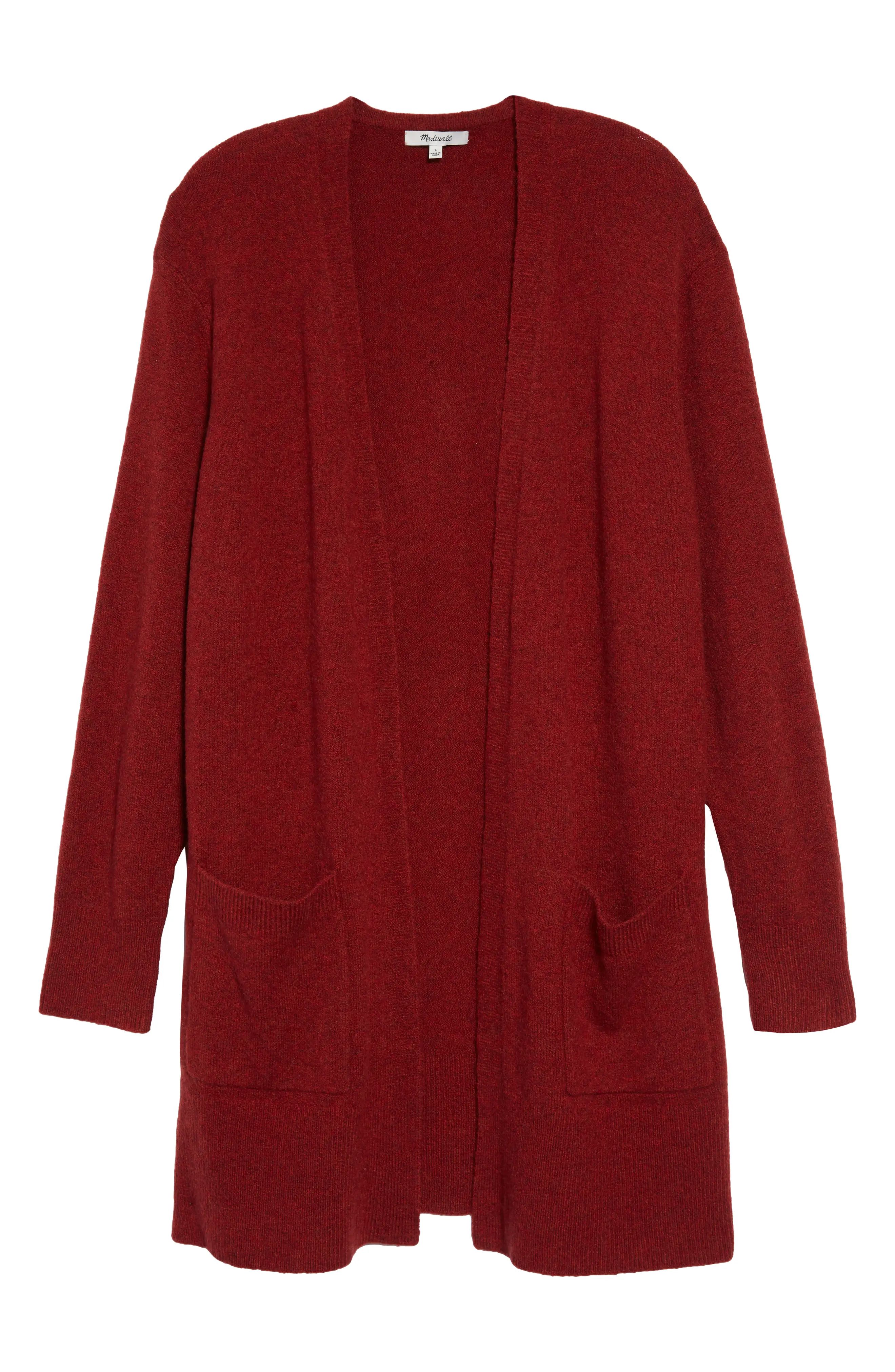 Women's Madewell Kent Cardigan Sweater, Size Small - Burgundy | Nordstrom