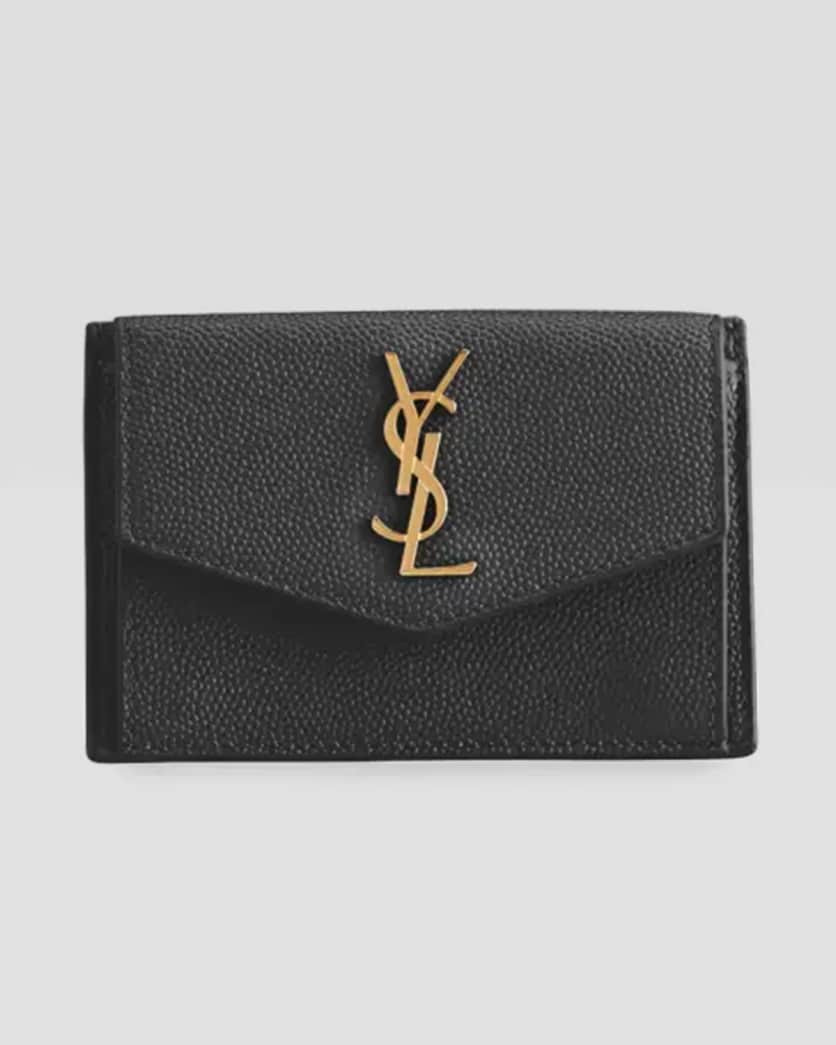 Saint Laurent YSL Flap Top Leather Envelope Wallet | Neiman Marcus