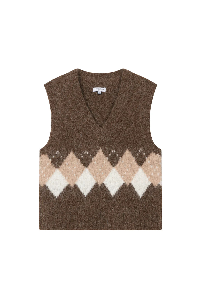 Danica Knitted Alpaca Vest - Brown | Petite Studio NYC
