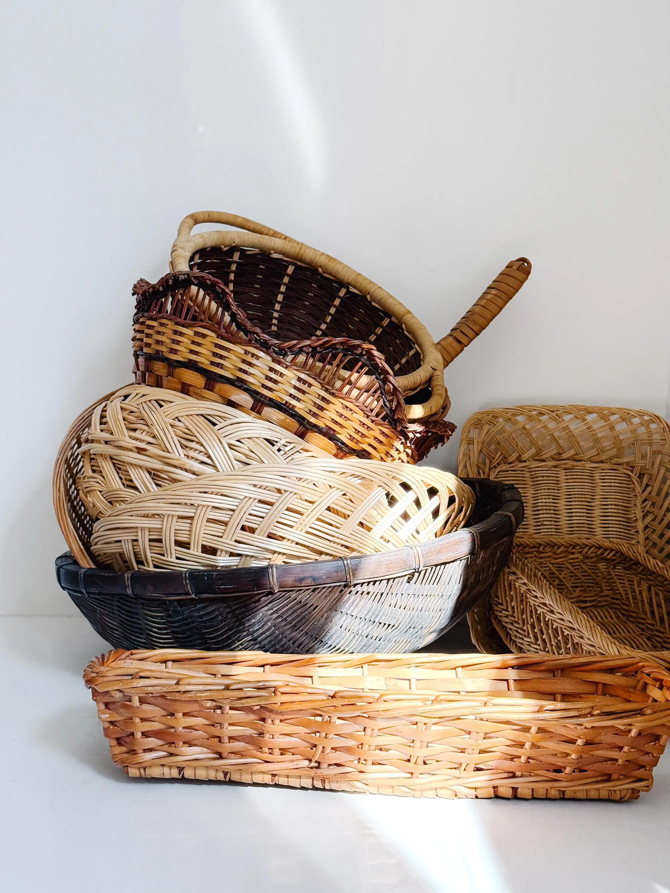 Vintage Wicker Rattan Woven Baskets + Bowls | Home Decor | Boho Decor | Etsy (Global)