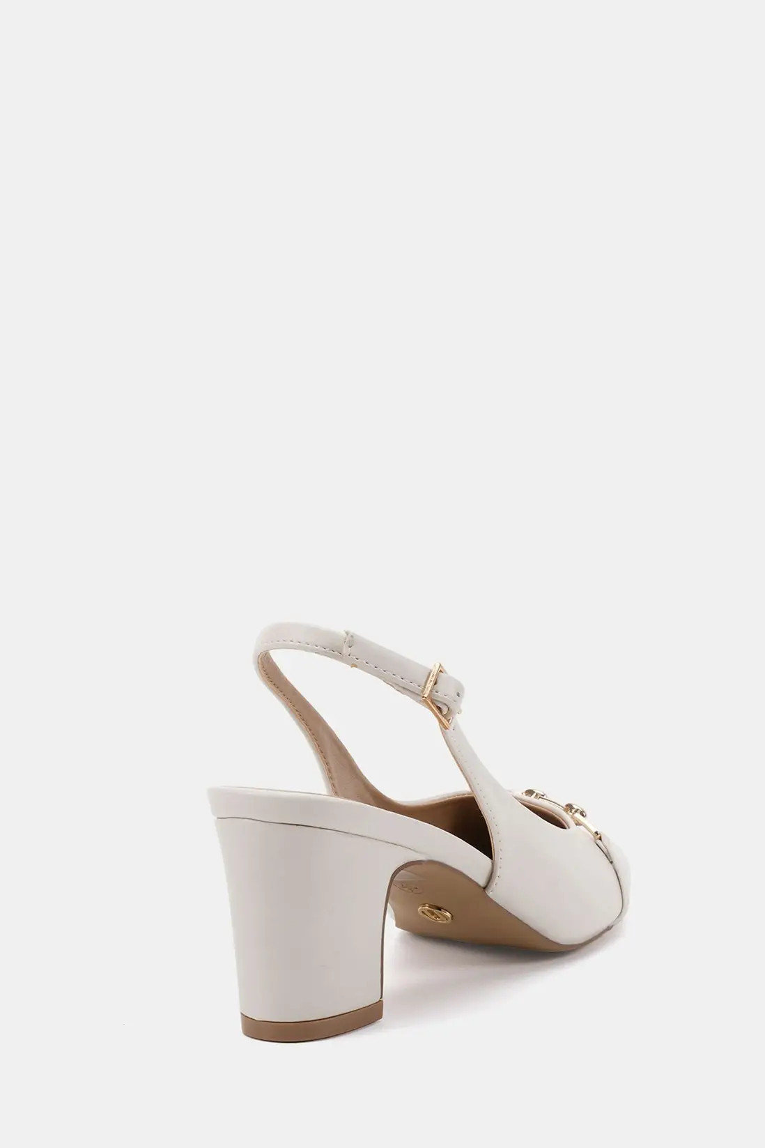 Off White Novo WIDE FIT HEIDI Chain Trim Block Heel Slingback | Boohoo | Boohoo.com (UK & IE)