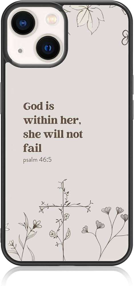Axulimin [God is Within Her She Will Not Fail Psalm] Bible Christian Women Black Phone Case for i... | Amazon (US)