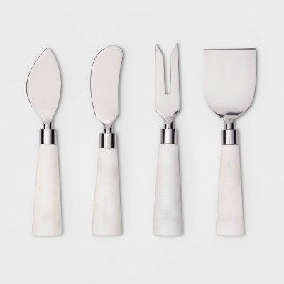 Set of 4 Cheese Knives Marble White - Threshold&#8482; | Target