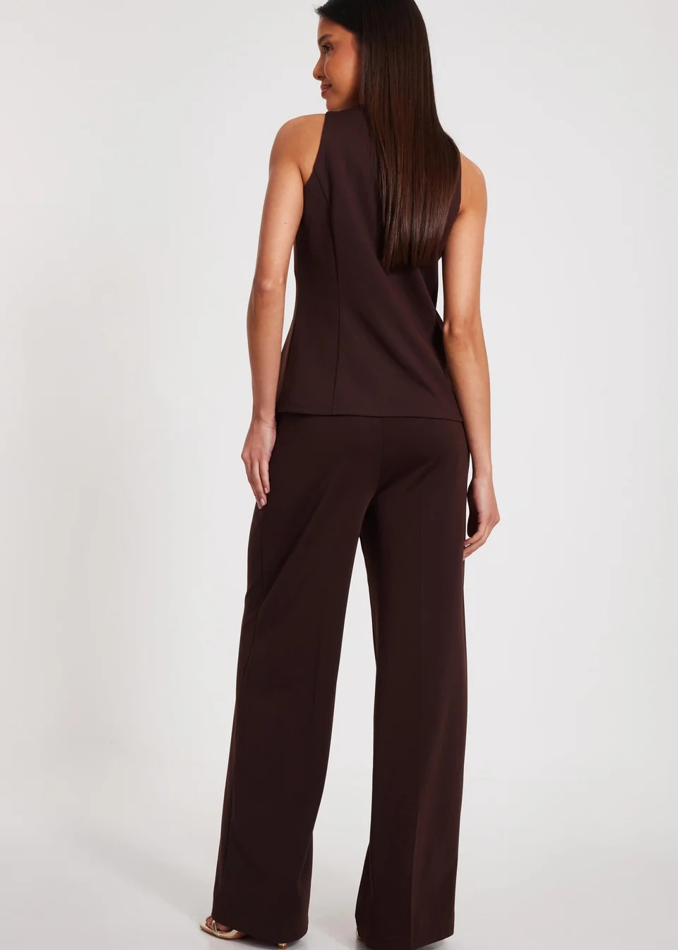 Quiz Brown Wide Leg Trousers - Size 18 | Matalan (UK)