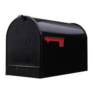 Stanley Black, Extra Large, Steel, Post Mount Mailbox | The Home Depot