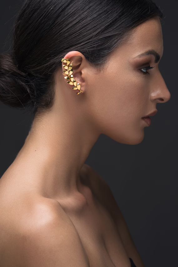 Gold Earcuff Earring No Piercing Ear Cuff No Piercing Earring - Etsy | Etsy (US)