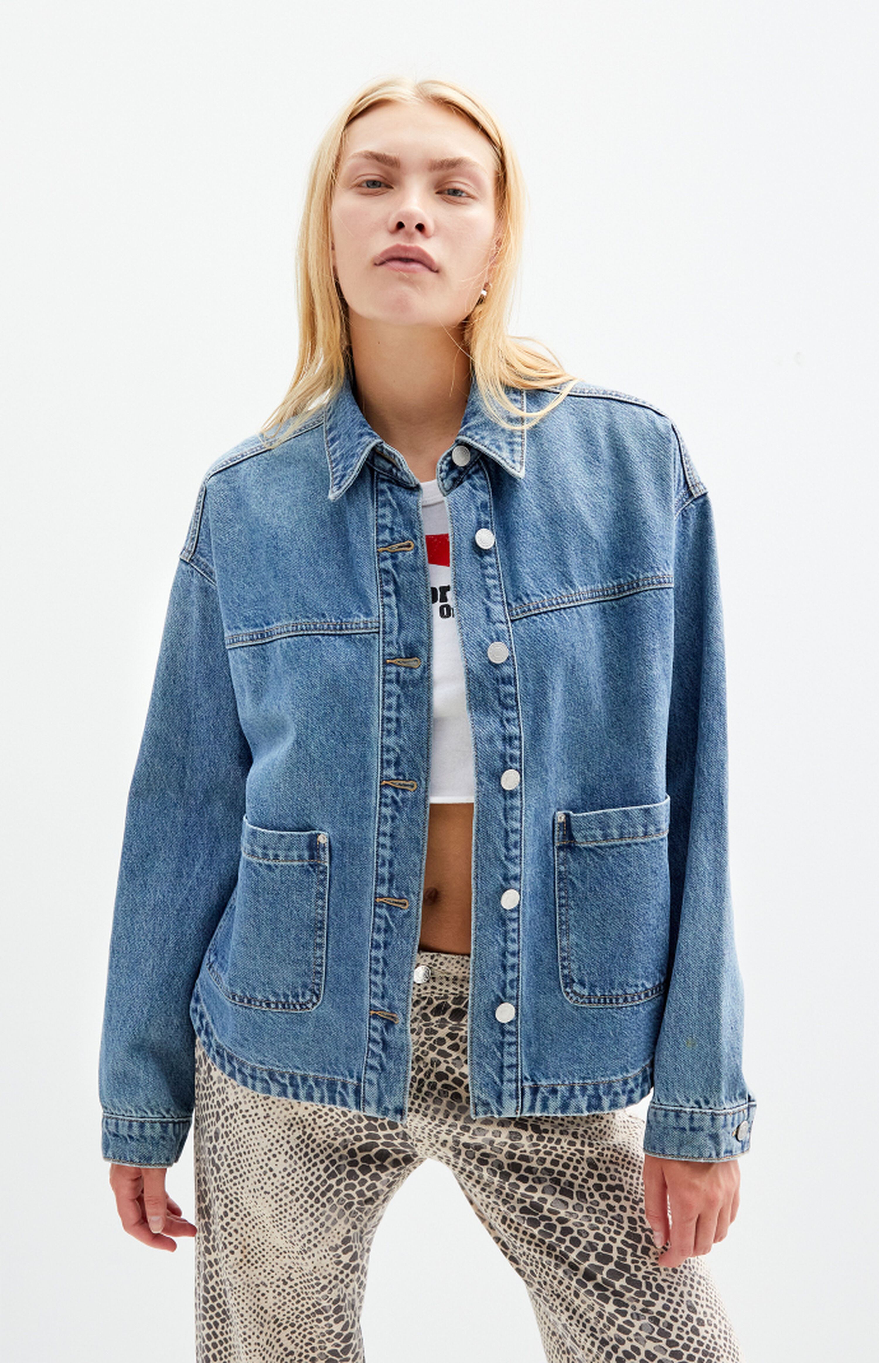 PacSun Medium Indigo Denim Shacket | PacSun