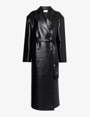 THE FRANKIE SHOP - Tina double-breasted regular-fit faux-leather coat | Selfridges.com | Selfridges