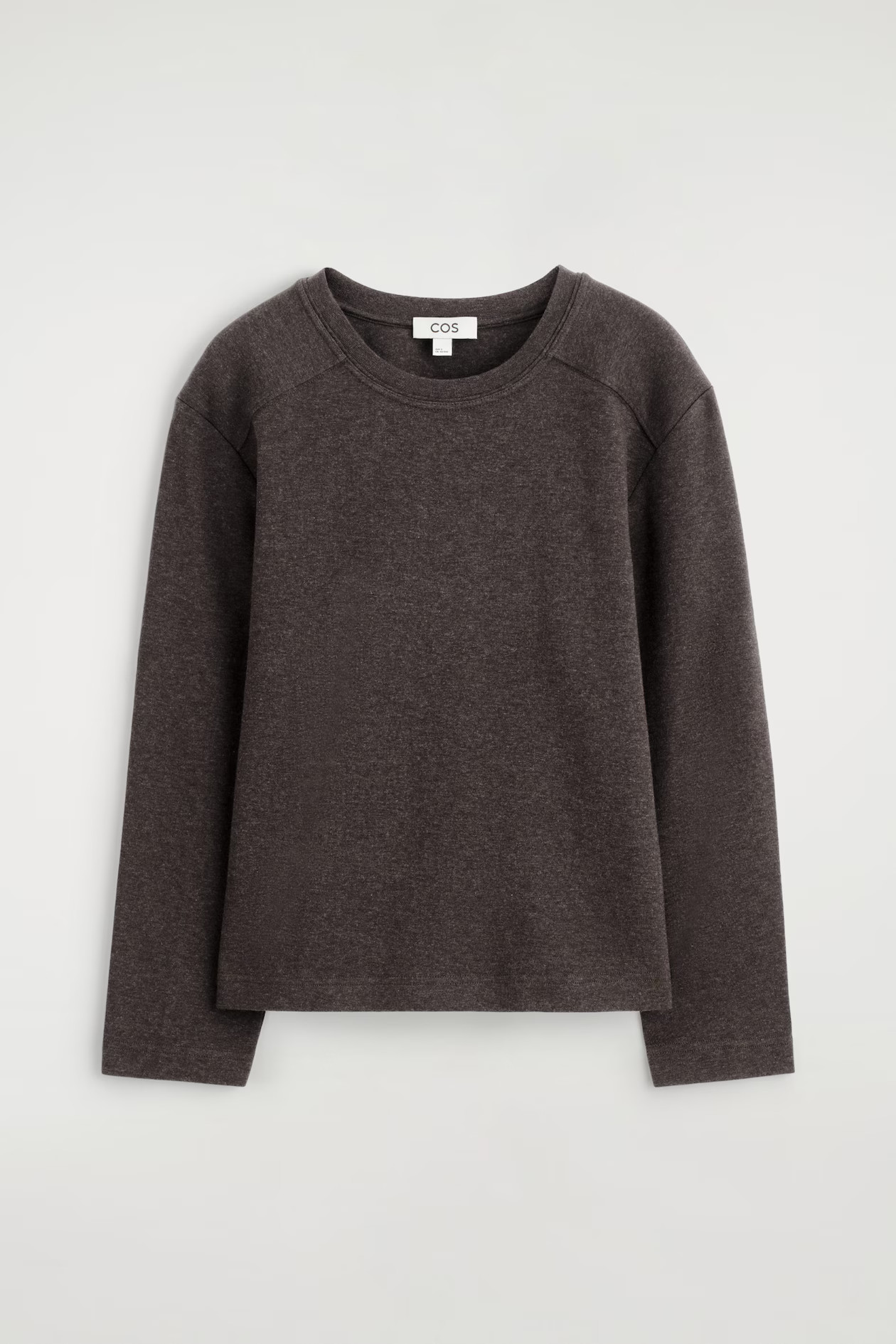 COTTON LONG-SLEEVED TOP - DARK BROWN | COS GB | COS UK