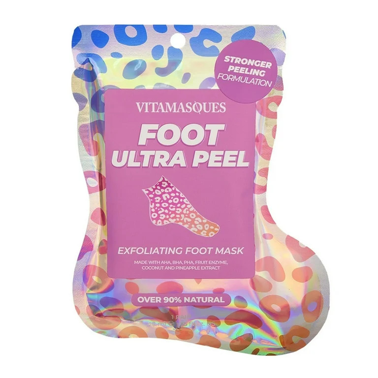 Vitamasques Ultra Peel Exfoliating Foot Mask with Coconut & Pineapple Extract, 1 Pair | Walmart (US)
