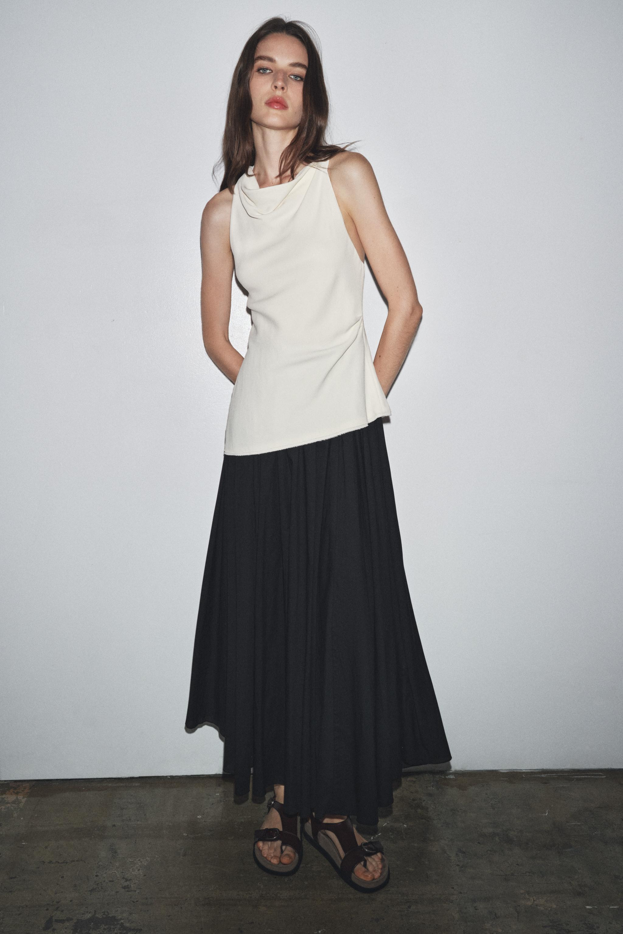 ZW COLLECTION COMBINATION HALTER DRESS | Zara US