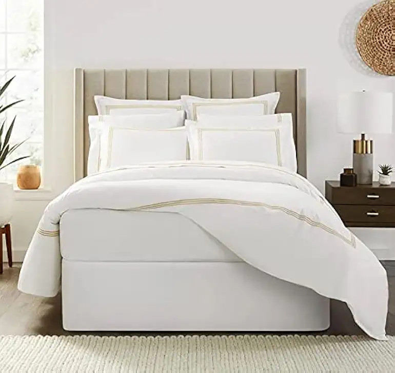 Standard Textile Circa Bed Wrap, Modern Bed Skirt Alternative with Bamboo Core (White, King) | Amazon (US)