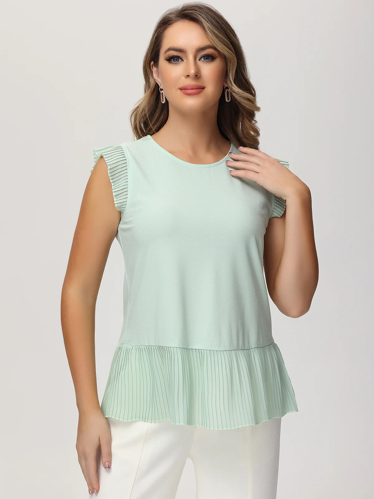 Flutter Sleeve Mix Media Cool Tank | 89th + Madison