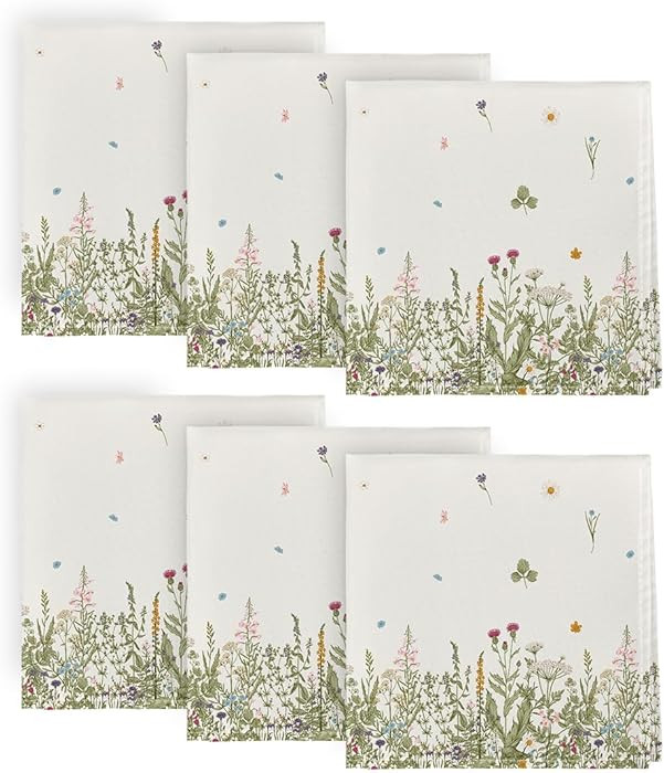 Horaldaily Spring Summer Cloth Napkins 18 x 18 Inch, Wild Flowers Floral Party Dinner Decoration ... | Amazon (US)