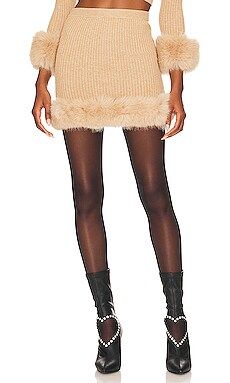 Lovers and Friends Marion Faux Fur Mini Skirt in Camel from Revolve.com | Revolve Clothing (Global)