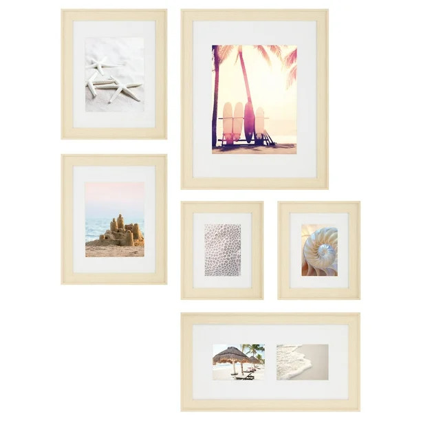 Instapoints 6 Piece Gallery Wall Picture Frame Set in Multiple Sizes with Decorative Art Prints &... | Walmart (US)