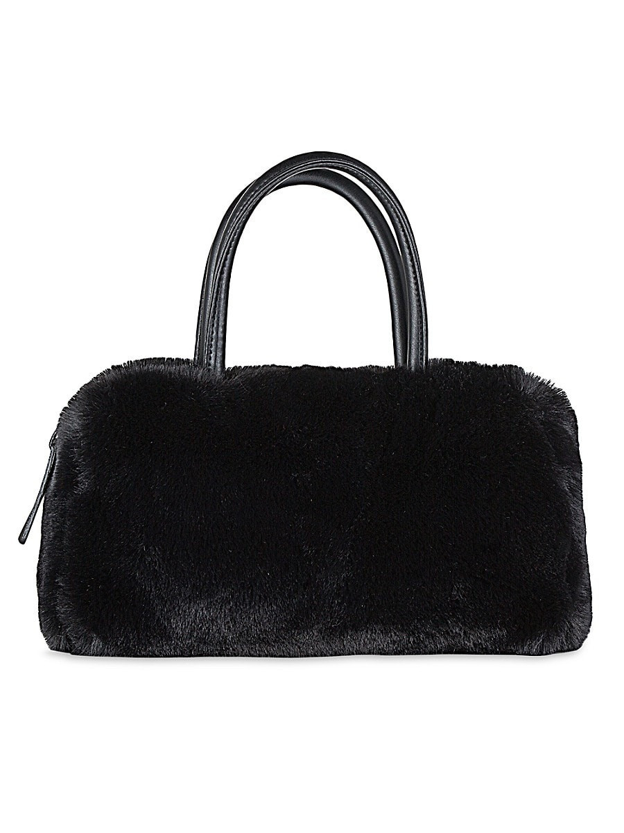 Luxe Faux Fur Faux Fur Bowling Bag - Black | Saks Fifth Avenue OFF 5TH
