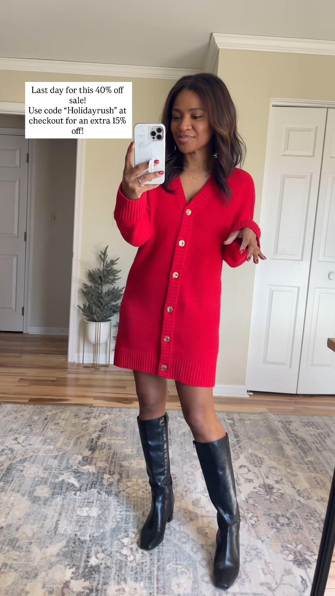 Last day for this 40% off sale!
Use code “Holidayrush” at checkout for an extra 15% off! Wearing a small 

#LTKFindsUnder100 #LTKHoliday #LTKFindsUnder50