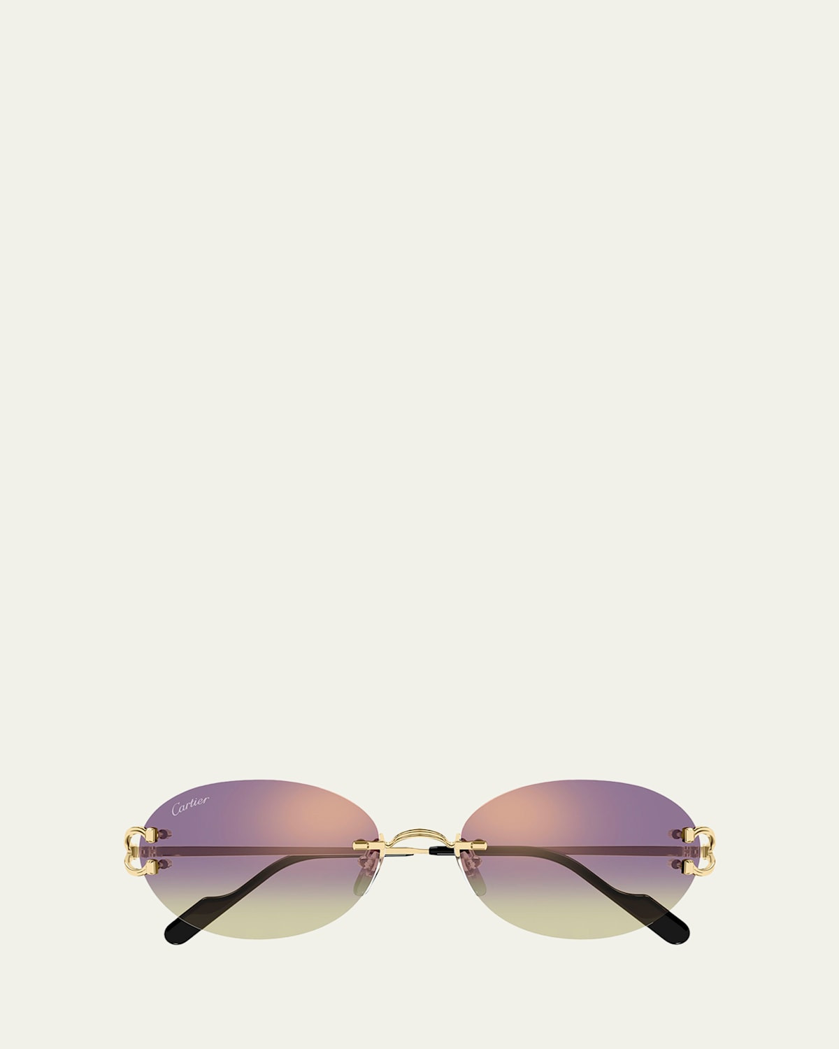 Classic C Motif Rimless Round Metal Sunglasses | Bergdorf Goodman