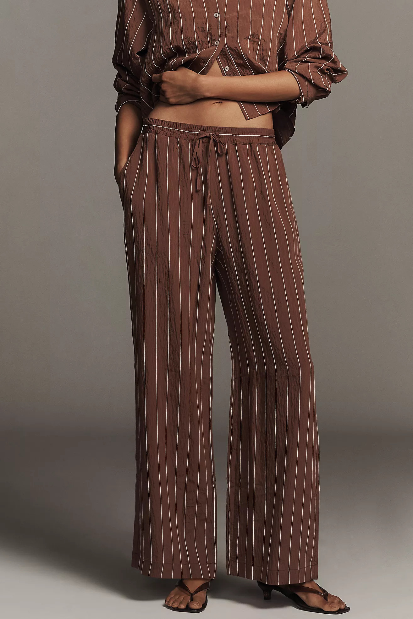 Brooklin Tie-Front Printed Pull-On Pants by Maeve | Anthropologie (US)