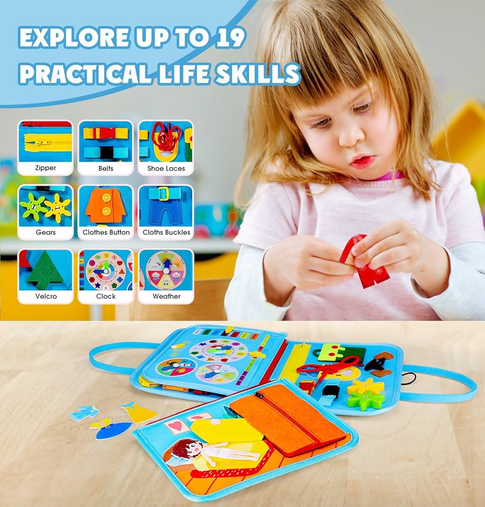 Guolely Busy Board Montessori Toys, Preschool Learning Activities Educational Toy - Busy Book Tra... | Amazon (US)