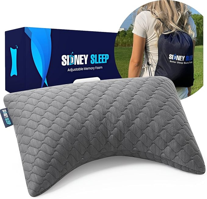 Sidney Sleep Mini Travel Size Neck Pillow - Knee Pillow - Back Lumbar Support - Curved Mini Bed P... | Amazon (US)