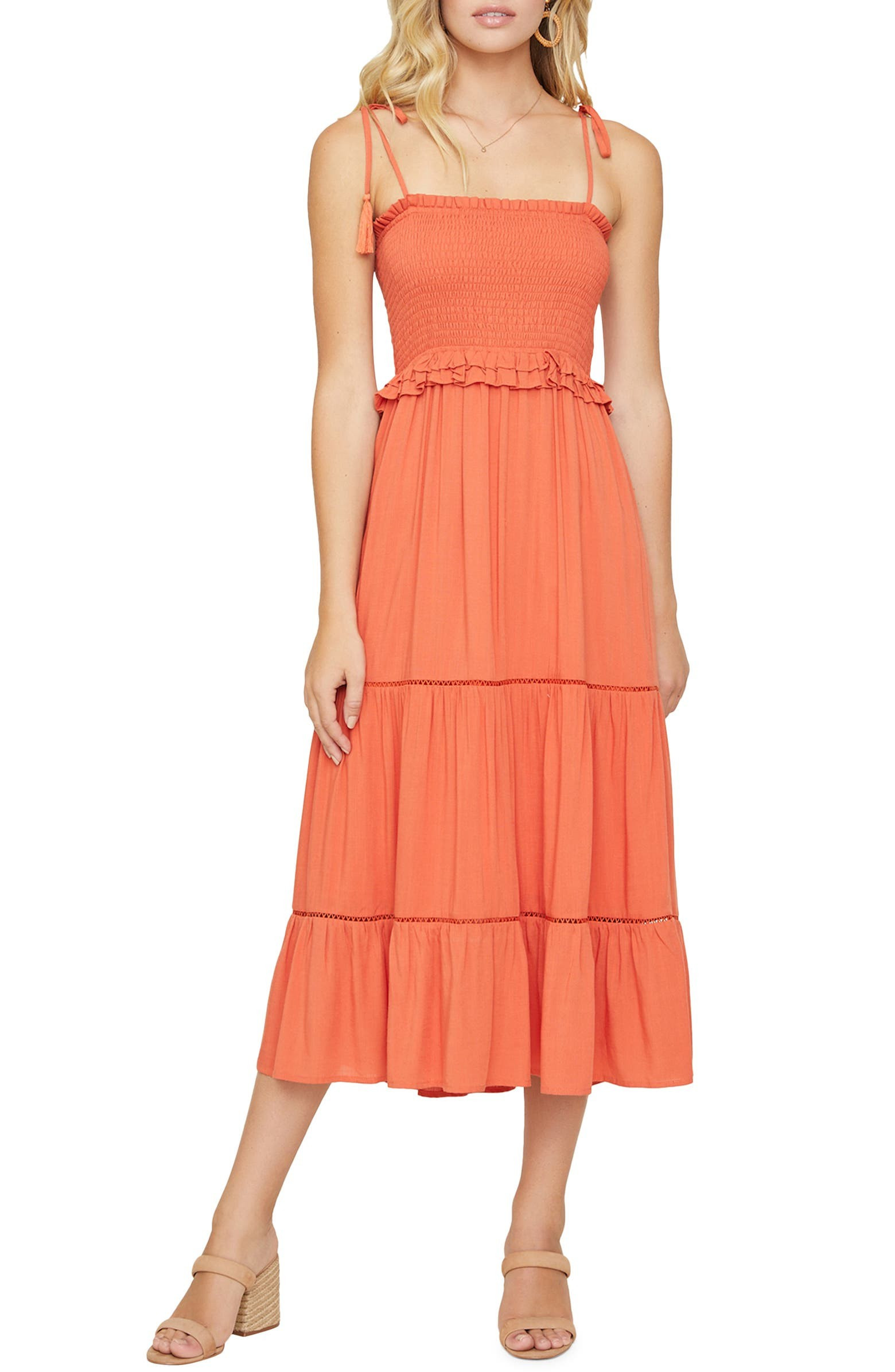 Brightside Tiered Midi Dress | Nordstrom