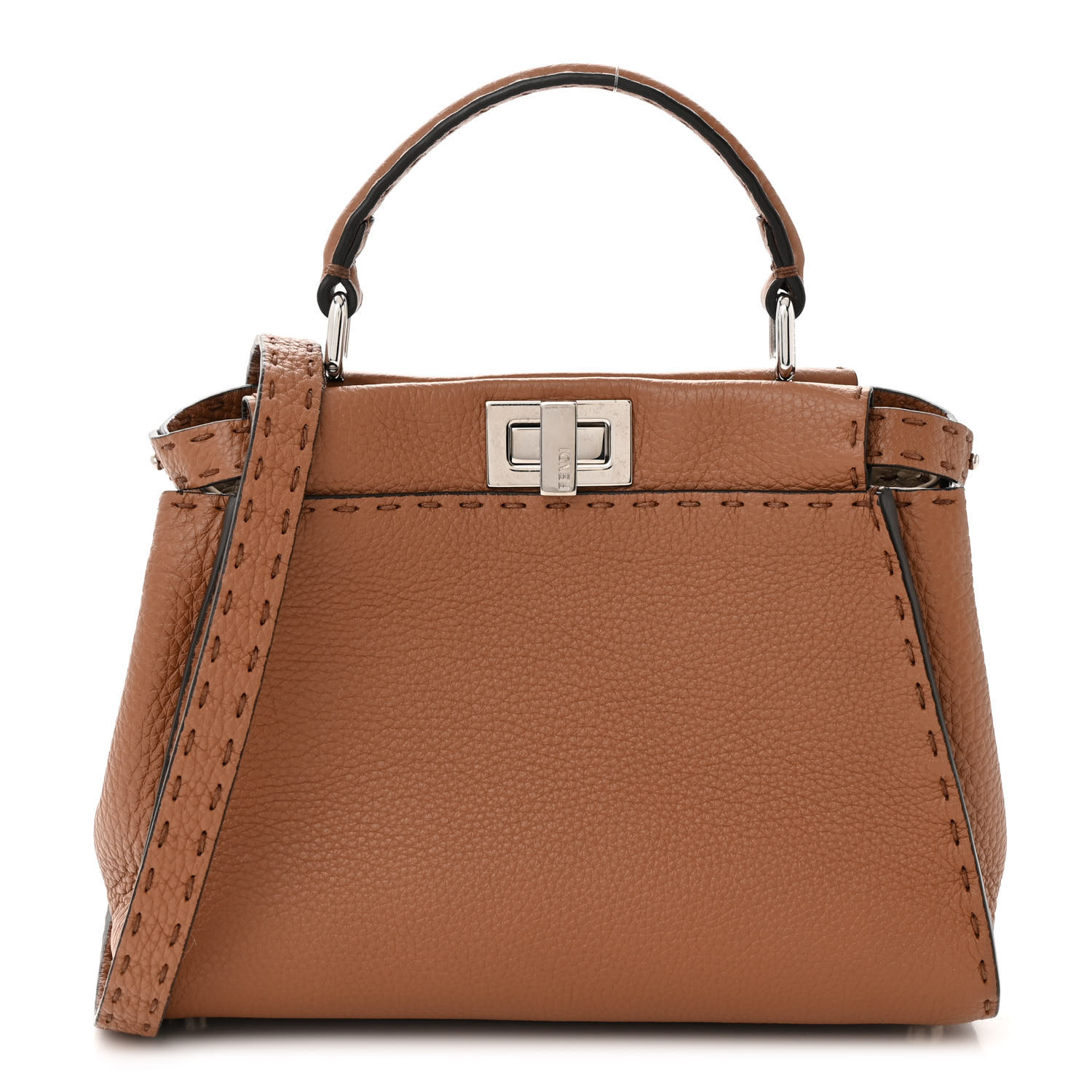 Cuoio Romano Selleria Bi-Color Mini Peekaboo Iconic Satchel Mou Milk | FASHIONPHILE (US)