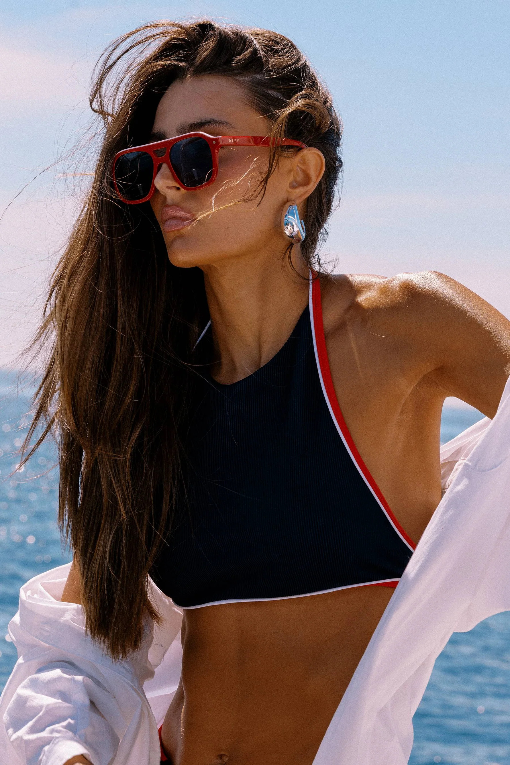 Bambi Top Twilight Firework Colorblock | Patriotic Halter Bikini Top | Beach Riot | Beach Riot