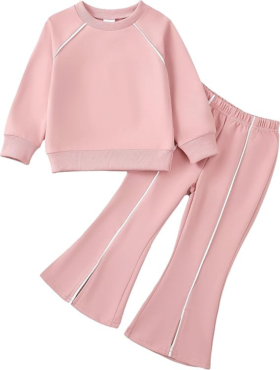 Mioglrie Toddler Girl Clothes 2T 3T 4T 5T 6T Girl Clothes 2Pcs Kids Sweatsuit Fall Winter Sweatsh... | Amazon (US)