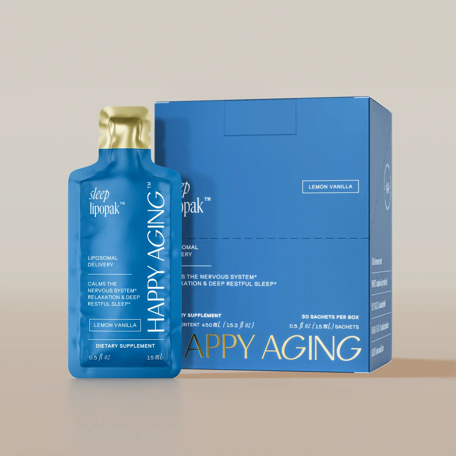 Sleep Lipopak Melatonin 3 mg, Magnesium Glycinate | Happy Aging