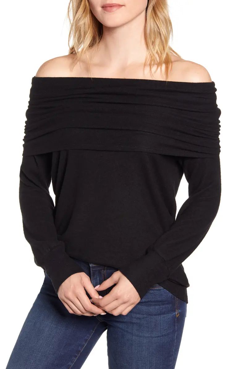 Cozy Fleece Convertible Neck Sweatshirt | Nordstrom