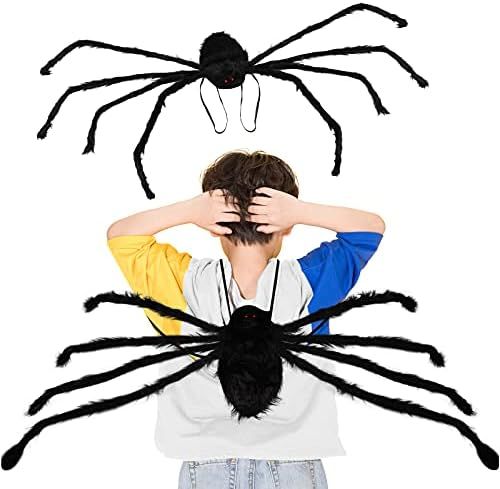 Sucrain Spider Props with Straps Giant Halloween Spider Outdoor Indoor Decorations for Kids Candy... | Amazon (US)