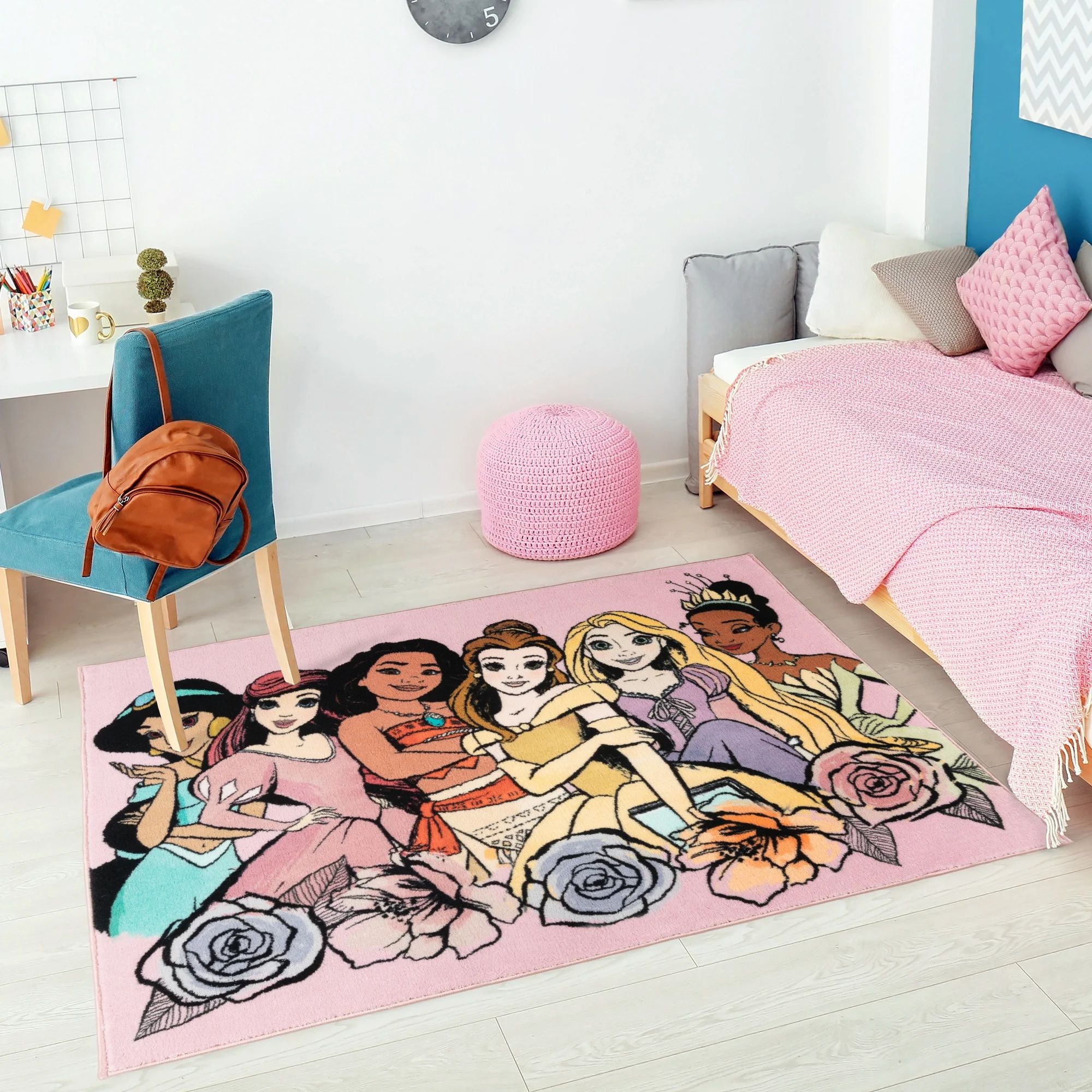 Disney Kids Plush Princess Group Youth Indoor Area Rug, 3x5 | Walmart (US)