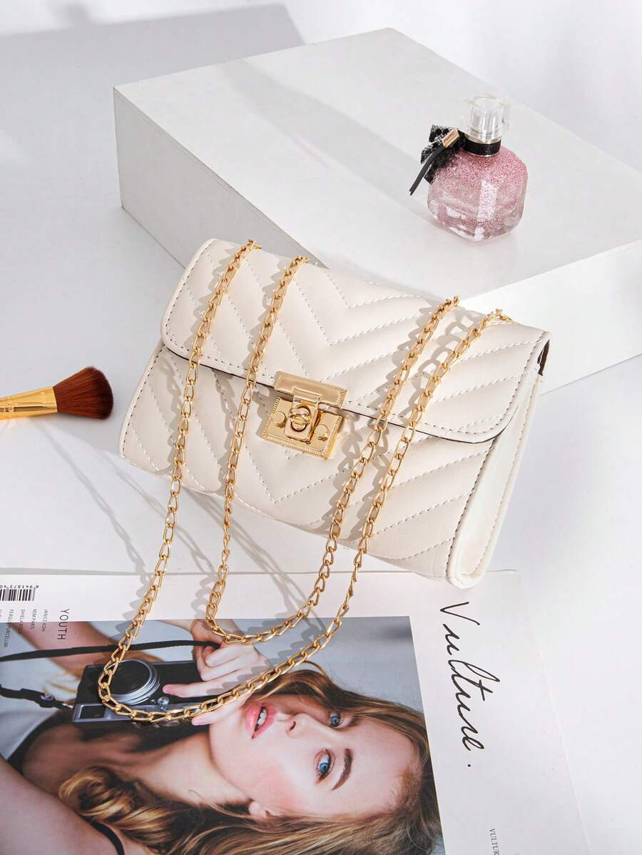Mini Chevron Flap Chain Shoulder Bag | SHEIN