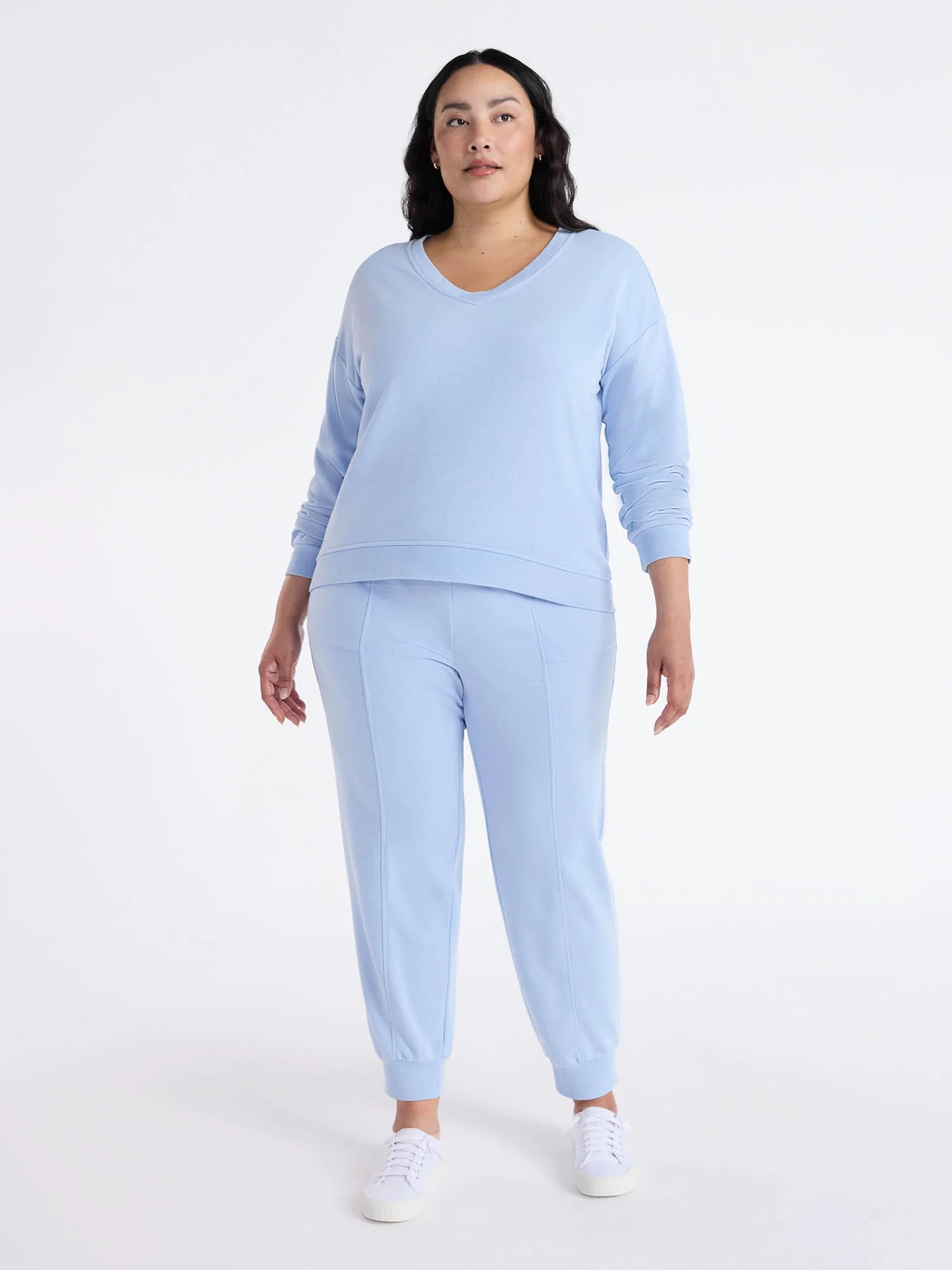 Time and Tru Women's and Women’s Plus French Terry Set, 2-Piece, Sizes XS-4X - Walmart.com | Walmart (US)