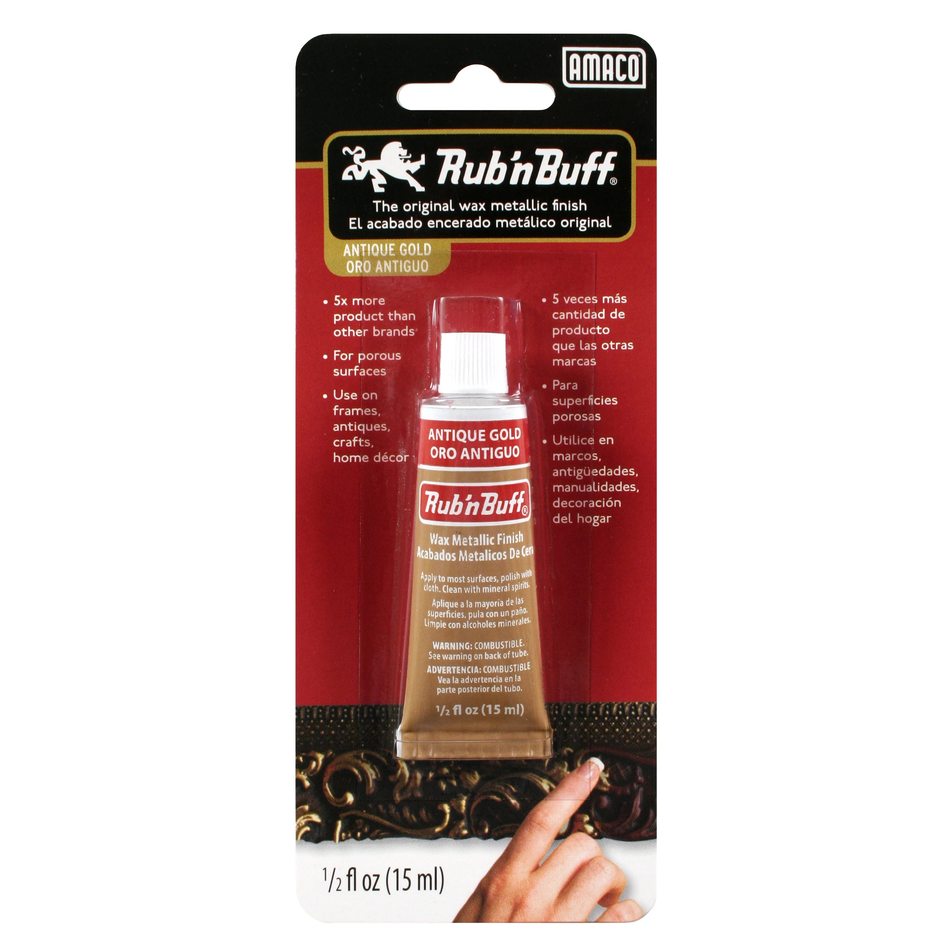 Amaco Rub 'n Buff Metallic Finishes Antique Gold 1/2 oz. Tube | Walmart (US)