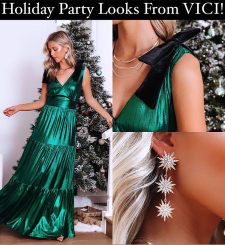 Gorgeous Holiday Party Outfit from VICI DOLLS.

Christmas party, Holiday party, green maxi dress, sparkle dress, rhinestone earrings, glam, black tie, formal dress, formal look.

#ViciDolls #Vici #Holiday #Christmas #ChristmasParty #Sparkle #HolidayParty

#LTKstyletip #LTKHoliday #LTKSeasonal