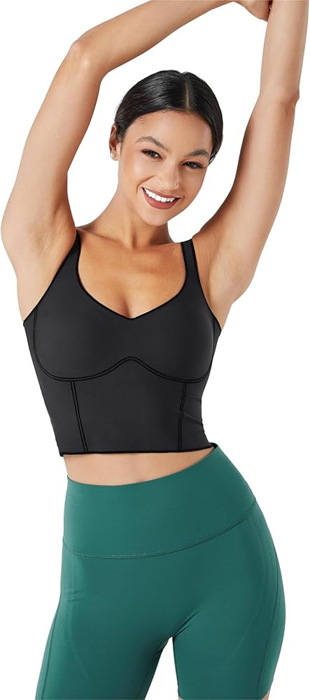 Fanka Body Sculpt Bra Tank Tops For Women With Light Support Removable Pads Seamless Contours Bod... | Amazon (US)