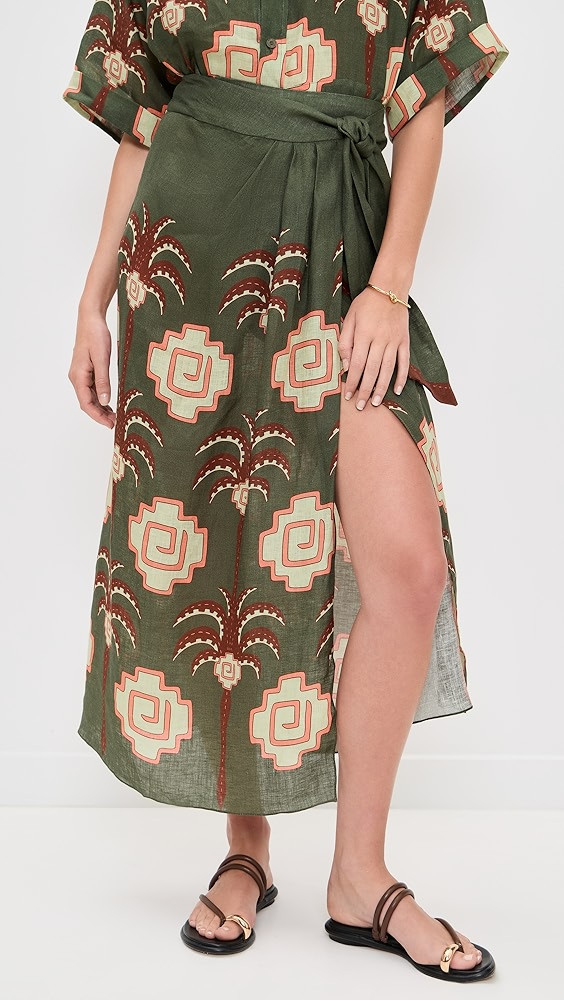 Green Amazon Echoes Wrap Skirt | Shopbop