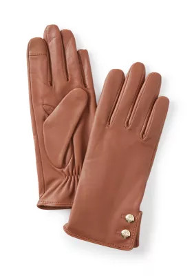 Lauren Ralph Lauren Women's Leather 2 Button Touch Gloves, Small | Belk