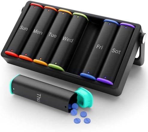 Weekly Pill Organizer 2 Times a Day, KOVIUU Large Travel Pill Box 7 Day, Am Pm Twice Daily Pill C... | Amazon (US)