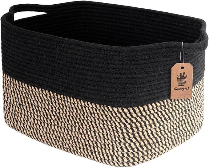 Goodpick Cube Storage Bins - Towel, Book, Cloth, Shoes, Closet Shelf Woven Baskets for Office, Ba... | Amazon (US)