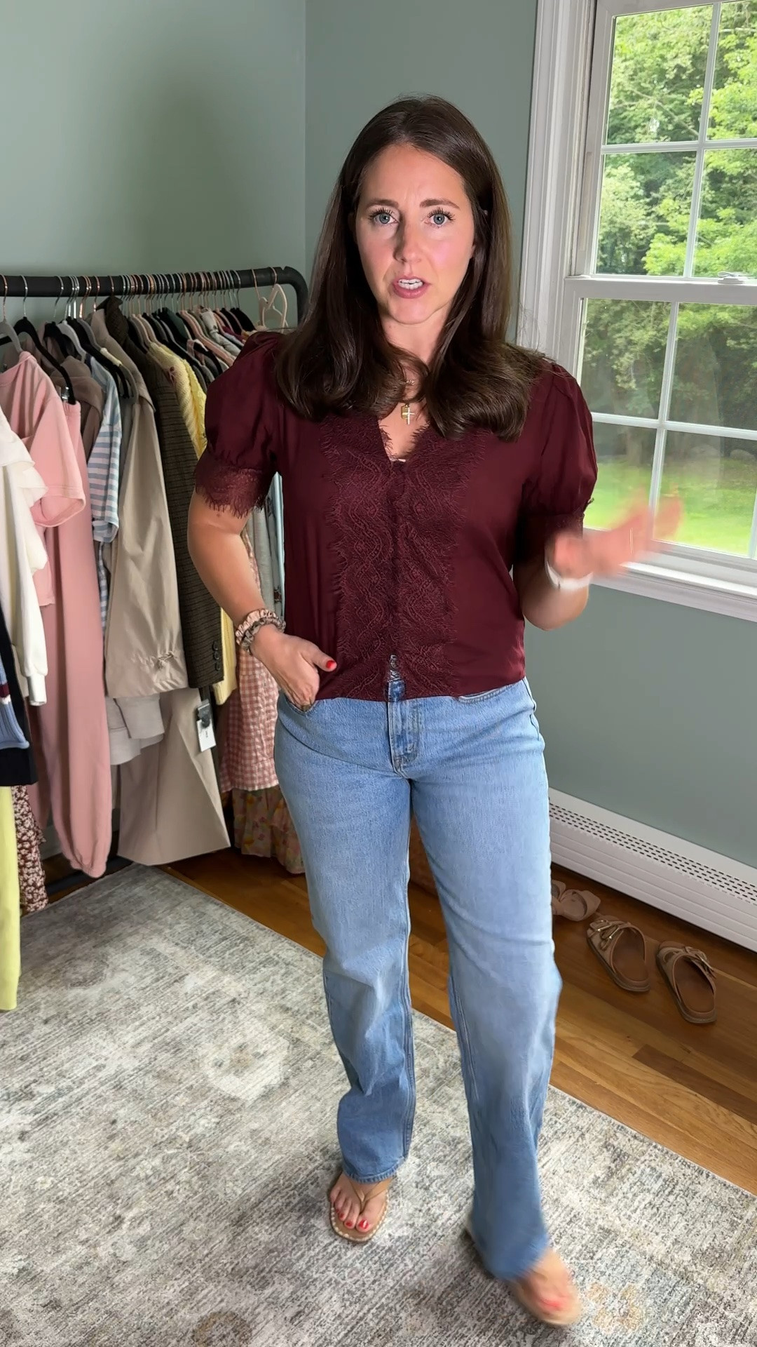 How stunning is this top?! There’s also a matching skirt available - so gorgeous!

Wearing size small in top 
Wearing size 28 in jeans

#LTKmomlife #LTKootd