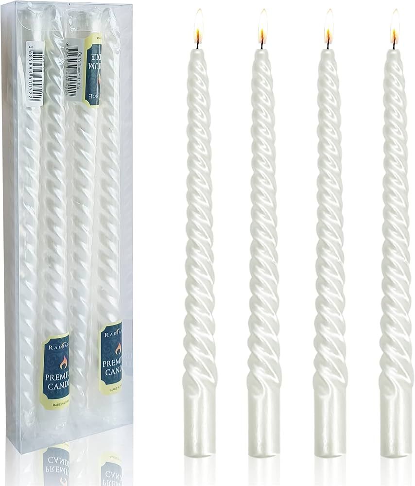 Gedengni 4pcs White Twist Taper Candle, Spiral Taper Candle, Taper Twisted Dinner Dining Table We... | Amazon (US)